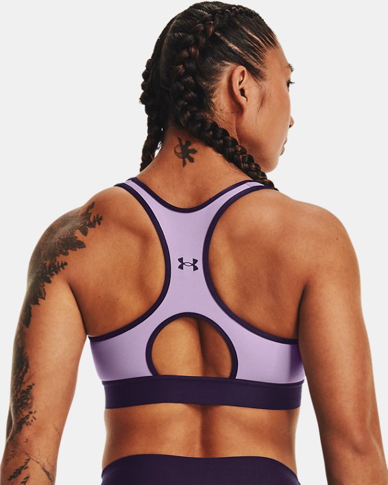 Damen Armour® Mid Sport-BH, Purple, pdpMainDesktop image number 1